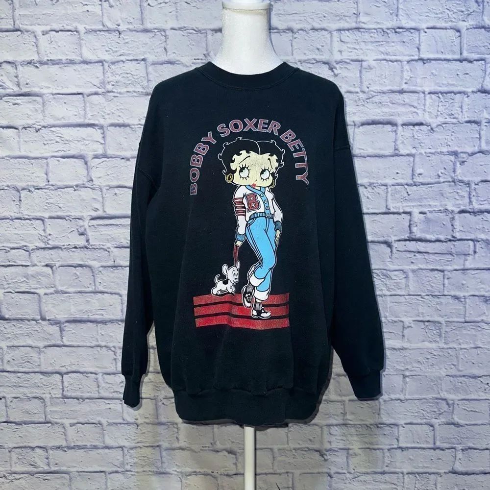 Vintage Betty Boop Bobby-Soxer Betty Crewneck Sweatshirt Size M